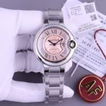 Cartier 33MM in Diameter NH05 Movement Stainless Steel Pink Dial Watch replica watches with fast US shipping